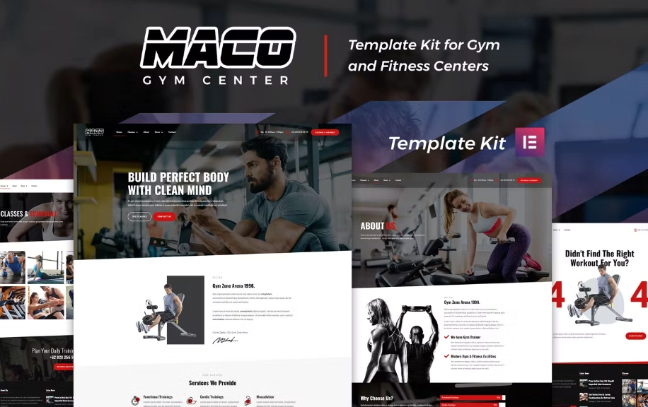 Maco  – Gym & Fitness Elementor Template Kit