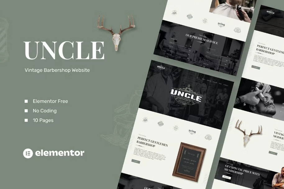 Uncle – Barbershop Elementor Template