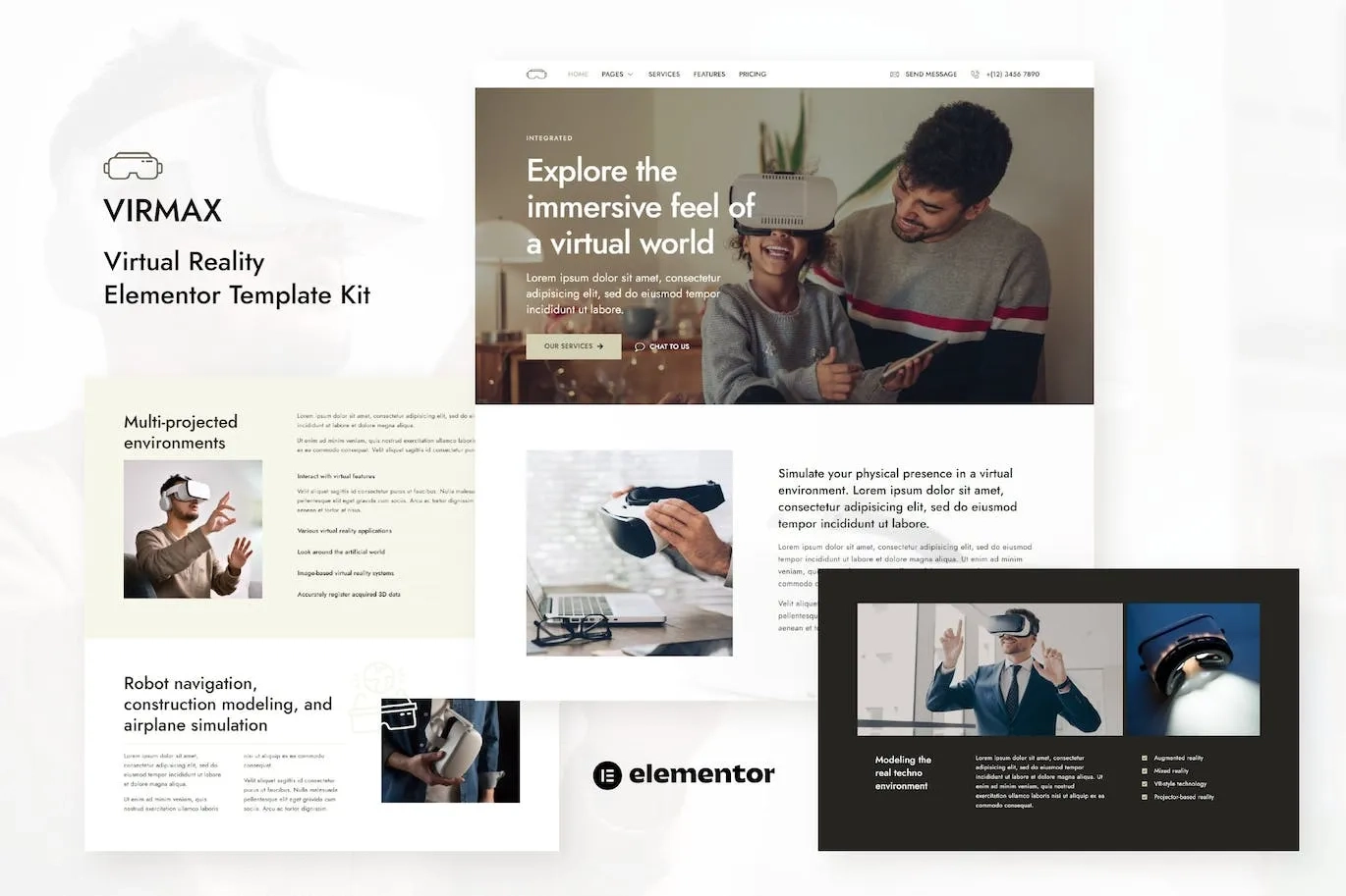Virmax – Virtual Reality Services Elementor Template