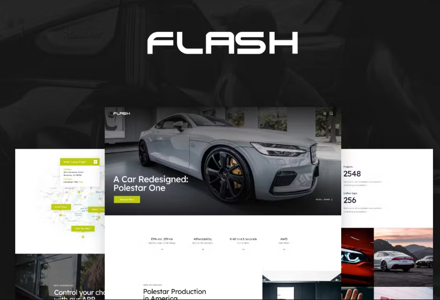 The Flash – Electric Car Supplier & Charging Station WordPress Theme