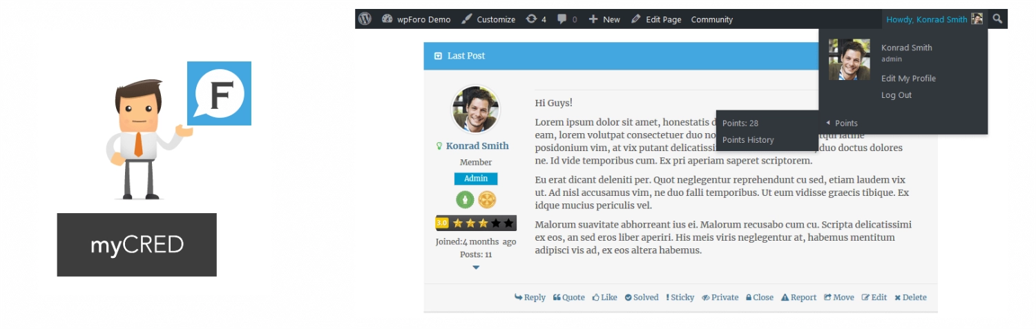 wpForo - myCRED Integration