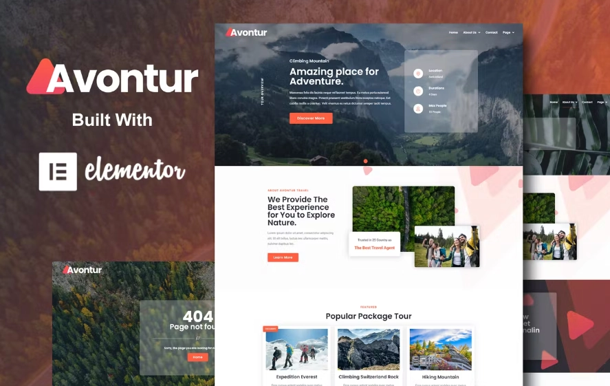 Avontur – Modern Tour & Travel Elementor Template