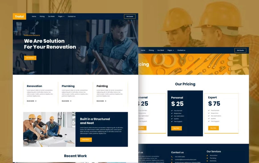 Trotol – Renovation Elementor Template