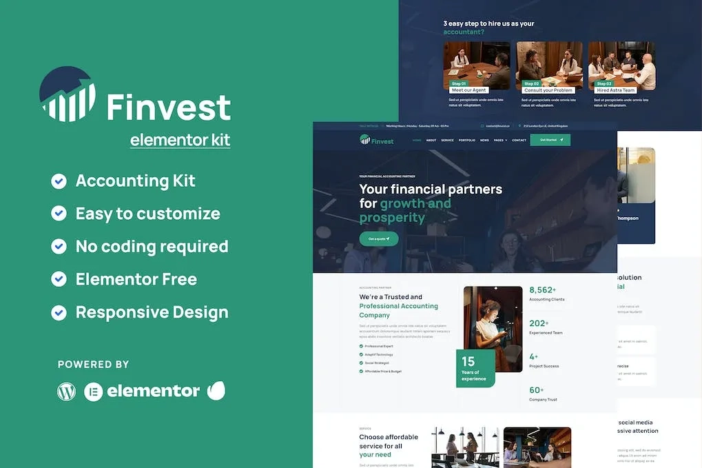 Finvest – Business Consulting Elementor Template