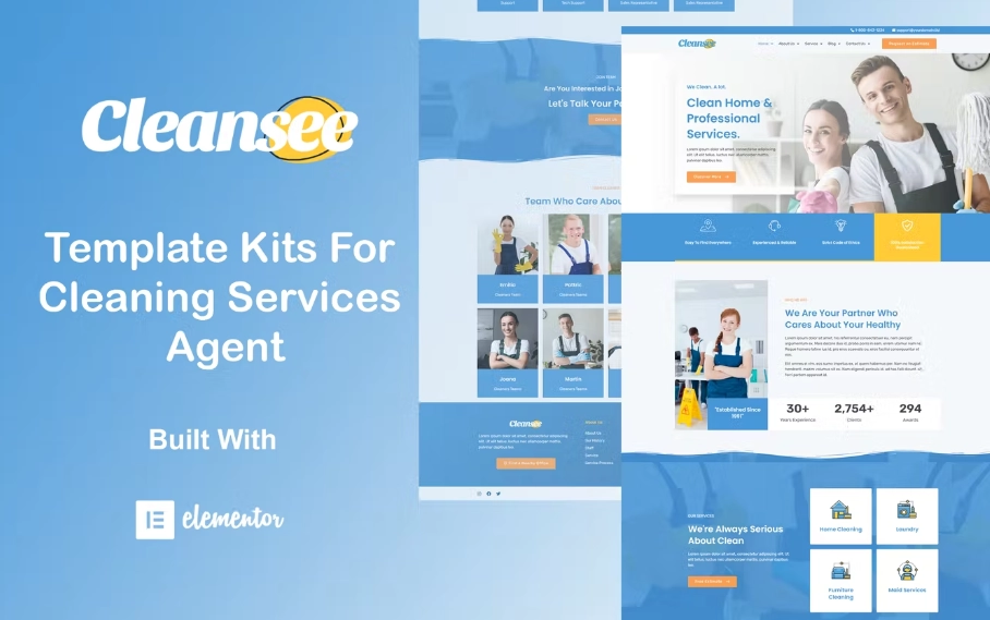 Cleansee – Cleaning Service Elementor Template