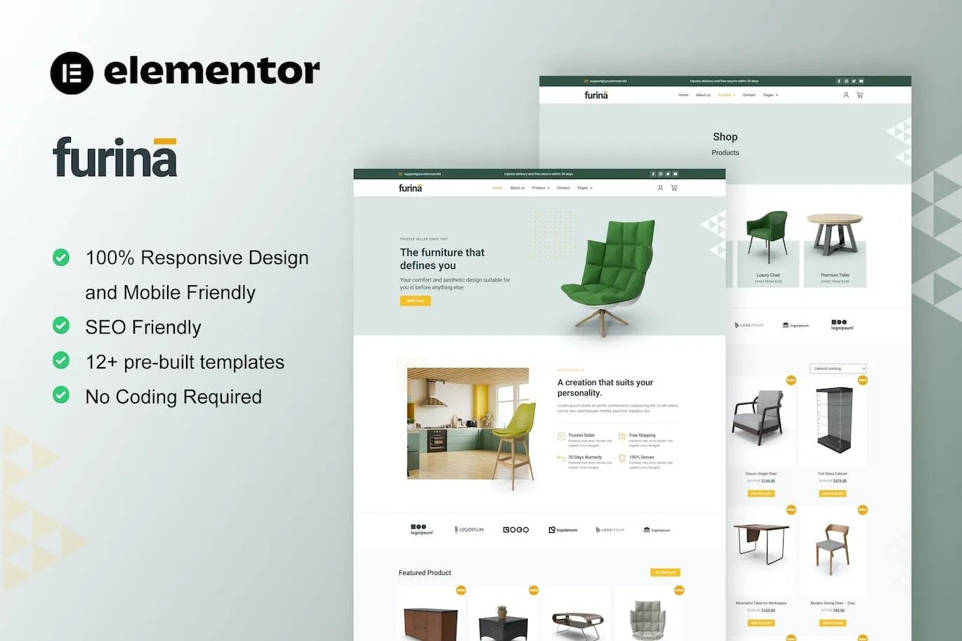 Furina – Furniture Shop WooCommerce Elementor Pro Template