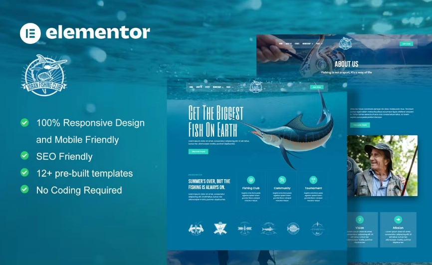 Joran – Fishing Club Elementor Template