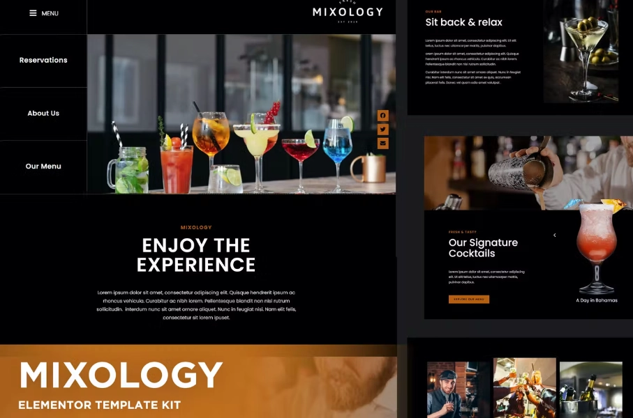 Mixology – Bar & Cocktails Elementor Template
