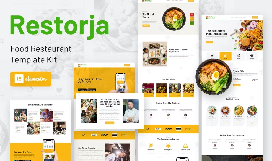 Restorja – Restaurant & Food Elementor Template