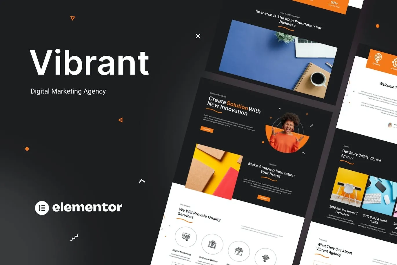 Vibrant – Digital Agency Elementor Template