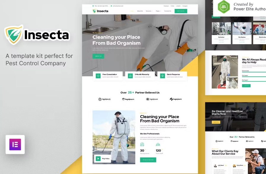 Insecta – Pest Control & Disinfection Elementor Template