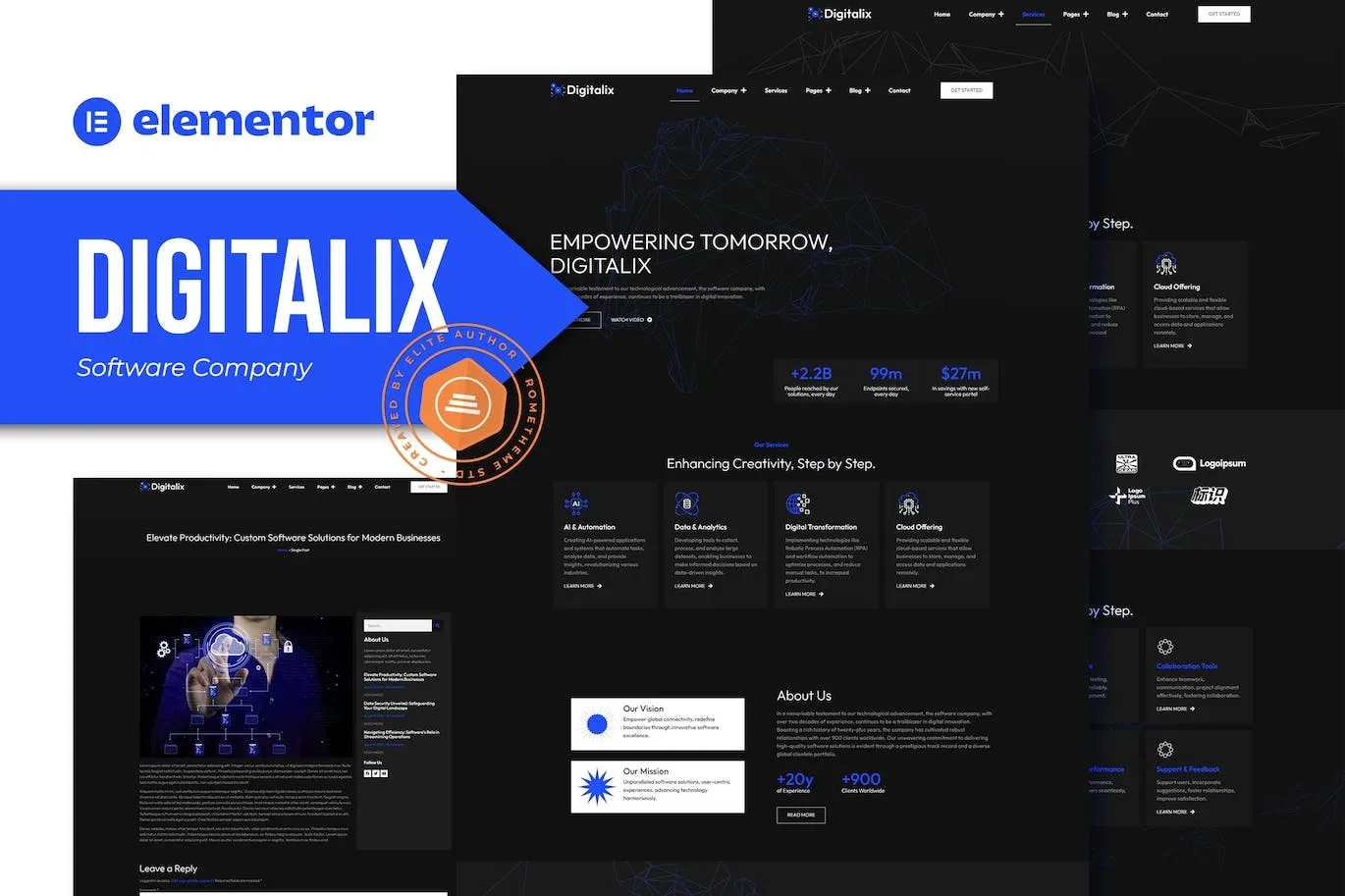 Digitalix – Software Company Elementor Pro Template