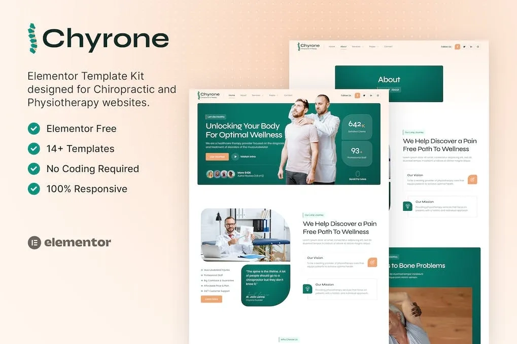Chyrone – Chiropractic & Physiotherapy Elementor Template