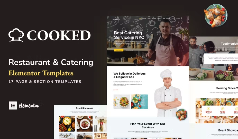 Cooked – Catering & Restaurant Website Elementor Template