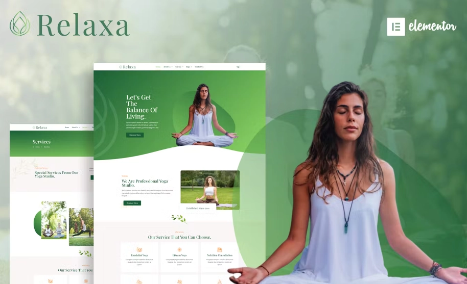 Relaxa – Yoga Teacher & Studio Elementor Template