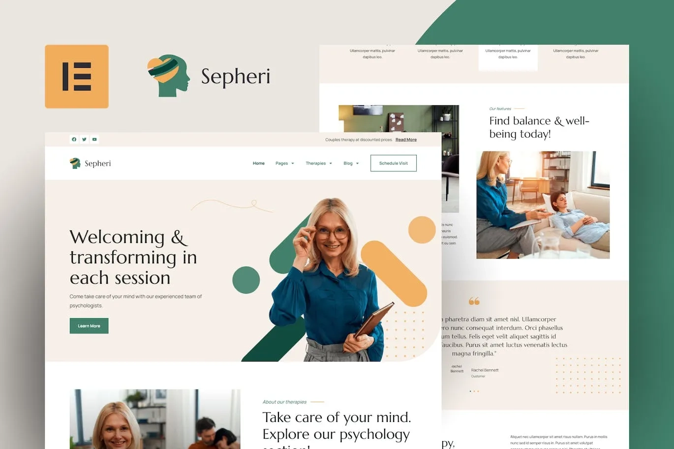 Sepheri – Psychologist Elementor Pro Template