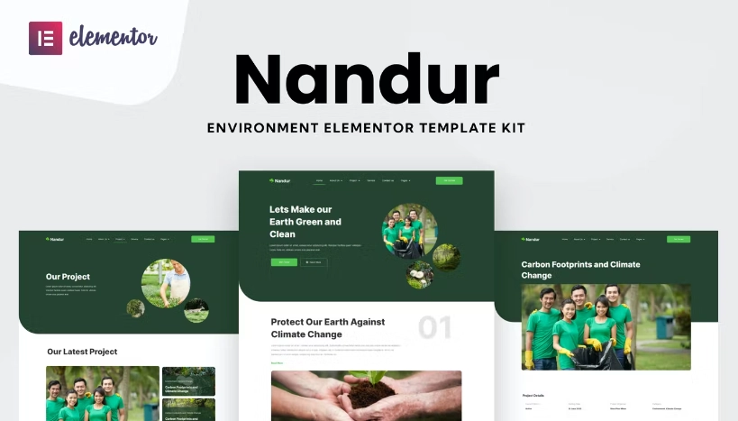 Nandur – Enviromental Elementor Template