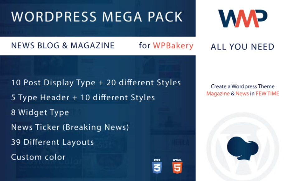 Wordpress Mega Pack for Visual Composer