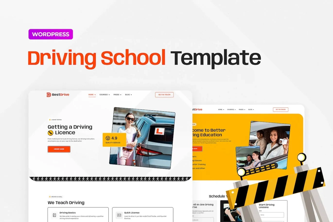 BestDrive – Driving School Elementor Template