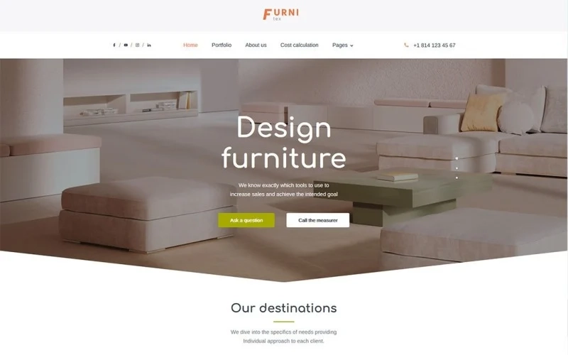 Furnitex – furniture design and manufacturer WordPress Theme