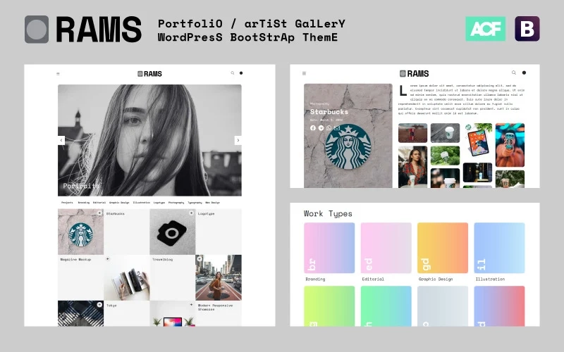 RAMS – Portfolio Artist Gallery WordPress Theme