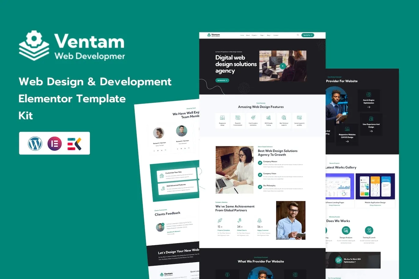 Ventam – Web Design Agency Elementor Template