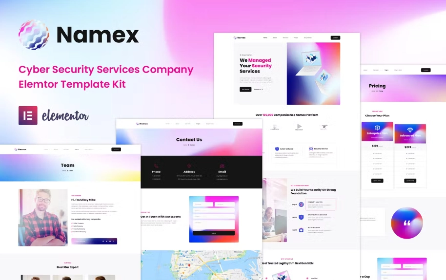 Namex – Cyber Security Services Company Elementor Template