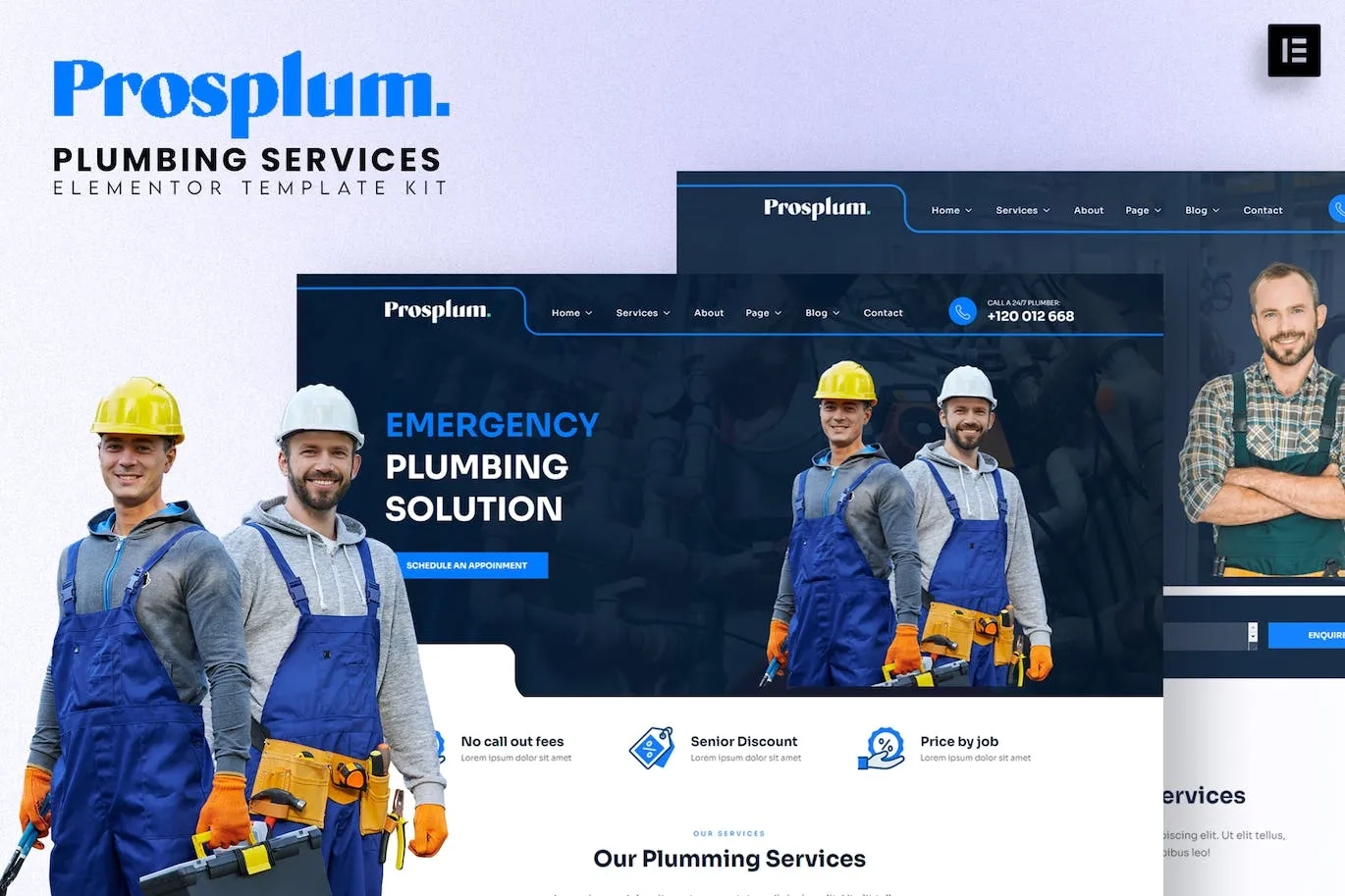 Prosplum – Plumbing Services Elementor Template