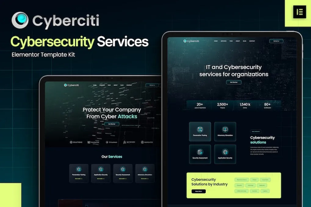 Cyberciti – Cyber Security Services Elementor Template
