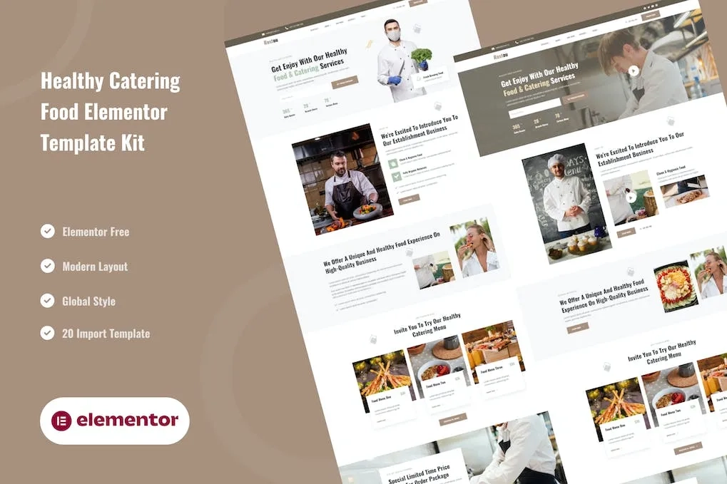 Restou – Healthy Catering Food Services Elementor Template