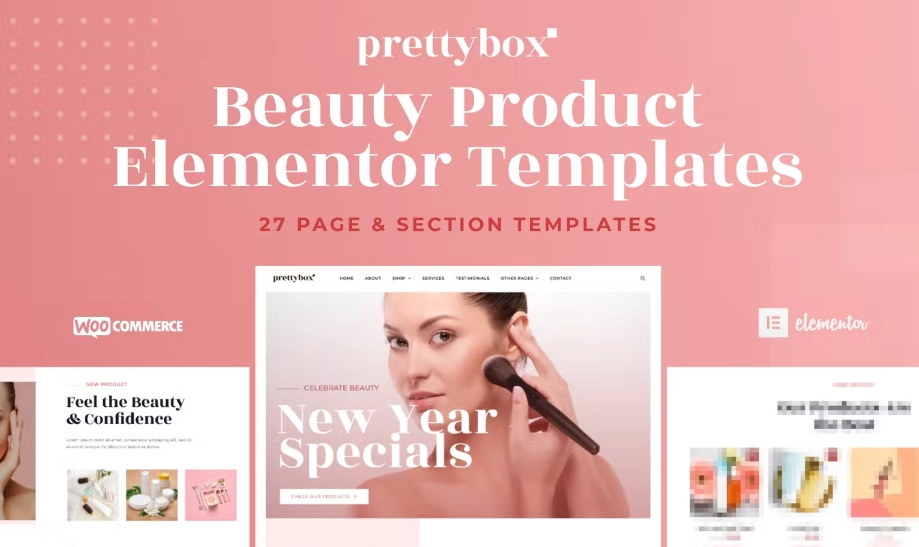 Prettybox – Cosmetic & Beauty Products Shop Elementor Template