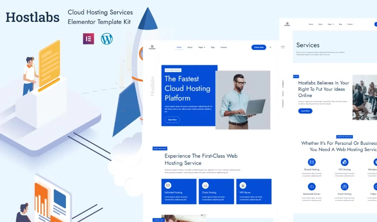 Hostlabs – Cloud Hosting Services Elementor Template
