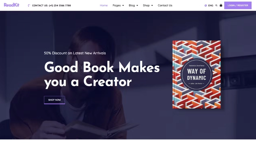 Read – Book Elementor Template Kit