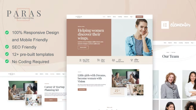 Paras – Business Coach for Women Elementor Template