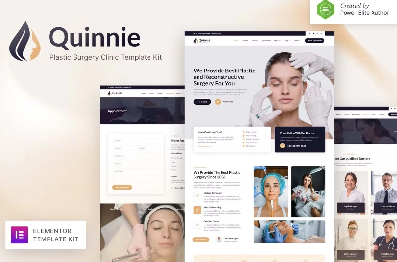 Quinnie – Plastic Surgery Clinic Elementor Template