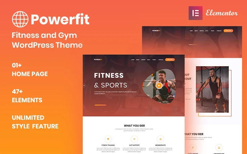 Powerfit – Fitness and Gym Responsive WordPress Theme