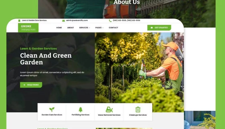 Gnome – Lawn & Garden Care Services Elementor Template