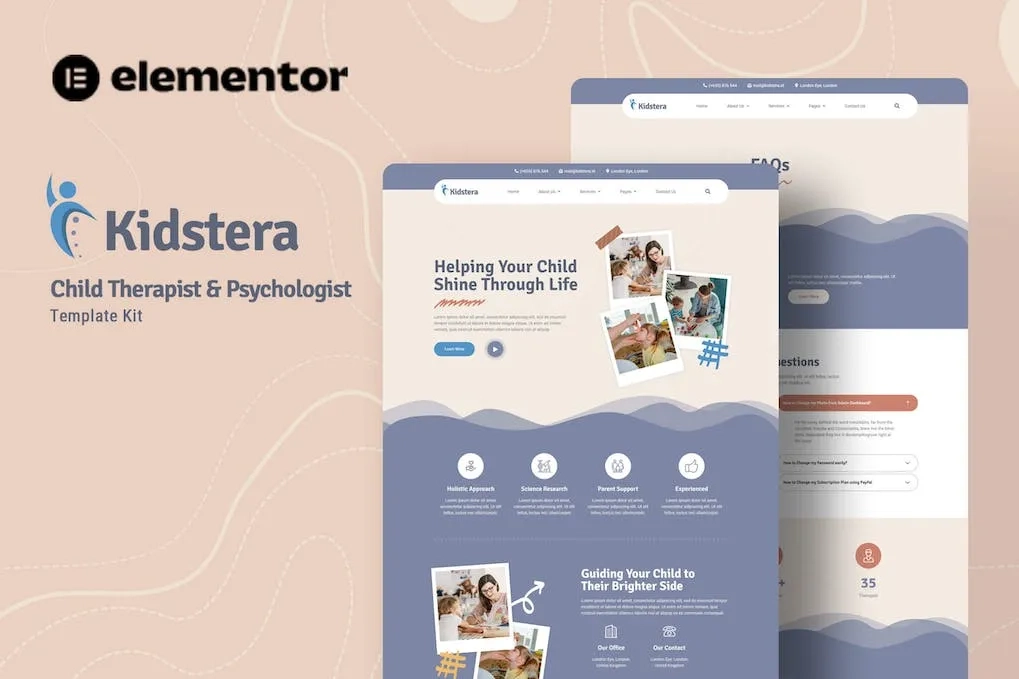Kidstera – Child Therapist & Psychologist Elementor Template