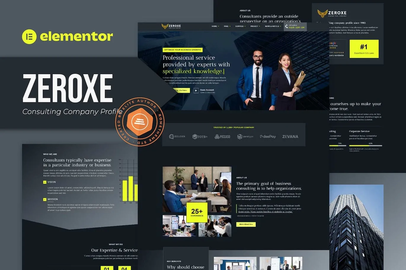 Zeroxe – Consulting Company Profile Elementor Template