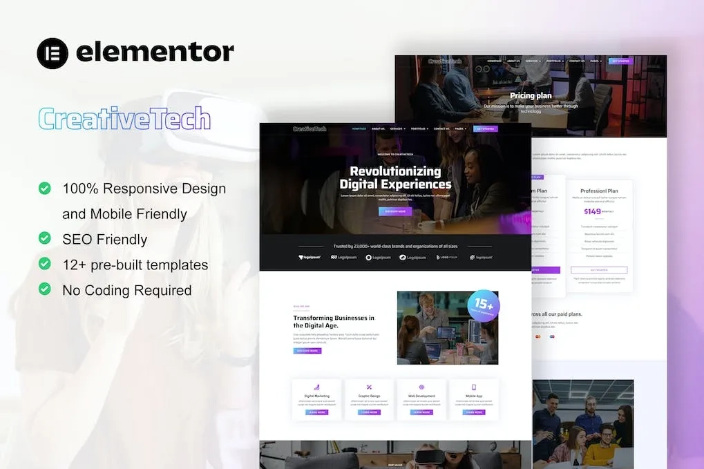 CreativeTech – Digital Marketing Agency Elementor Template