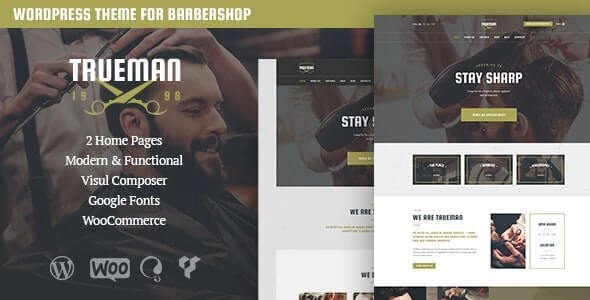 Trueman – Hairdresser & Shaving Barbershop WordPress Theme