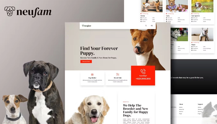 NeuFam – Dog Breeder & Kennel Club Elementor Template