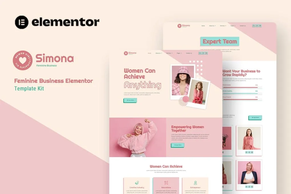Simona – Feminine Business Elementor Template