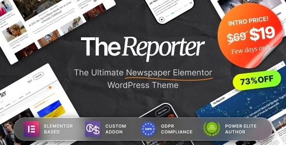 The Reporter – Newspaper Editorial WordPress Theme