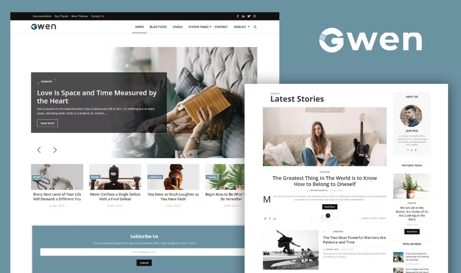 Gwen – Blog & Magazine Elementor Template