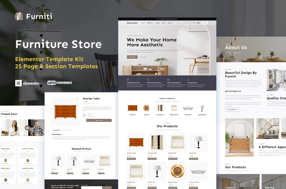 Furniti – Furniture & Home Decor Store Elementor Pro Template
