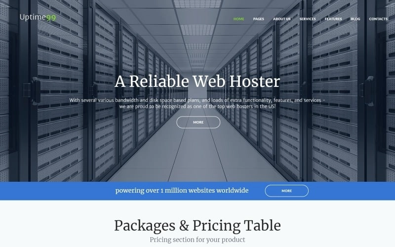 Uptime99 – Web Hosting WordPress Theme