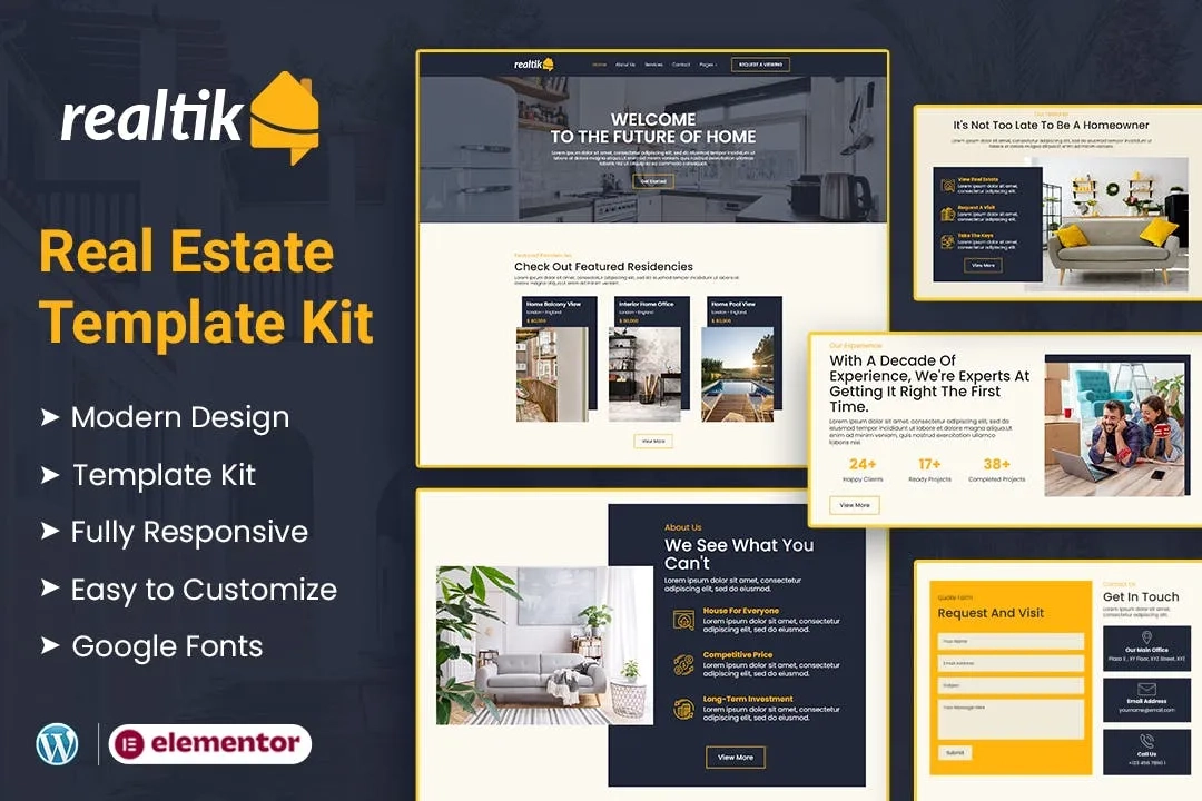 Realtik – Real Estate & Property Sales Elementor Template
