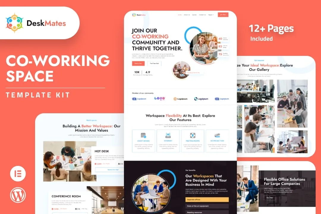 Deskmates – Coworking Space Elementor Template