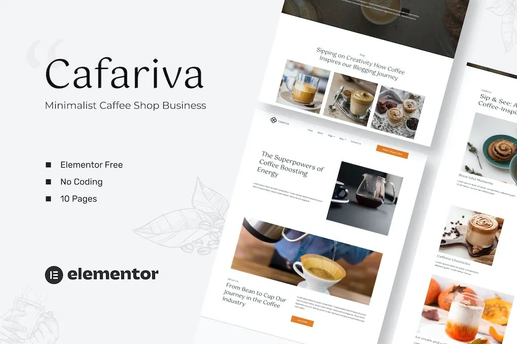 Cafariva – Minimalist Cafe &Coffee Elementor Template